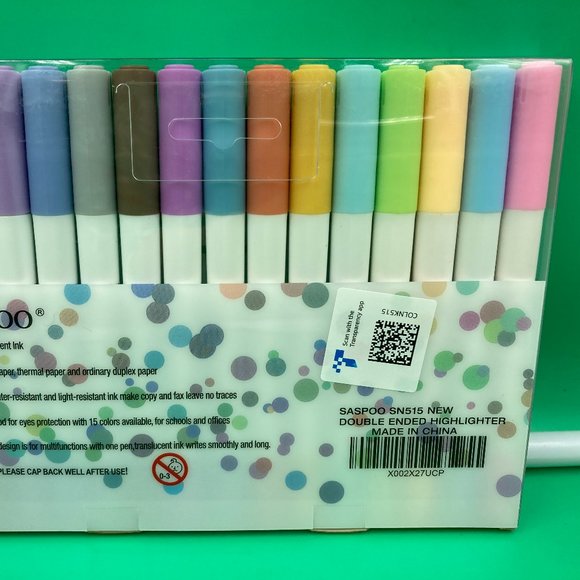 Saspoo Pastel Double Ended Highlighter 15 Ct. Soft Mild Color - Picture 4 of 4
